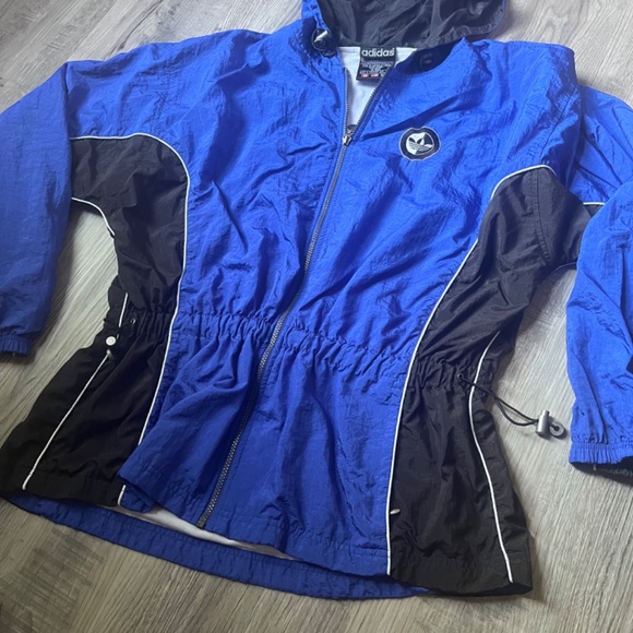 Rare Vintage 80s‎ Adidas Jacket Windbreaker Running Three Stripe Blue Adult XL - Picture 2 of 9